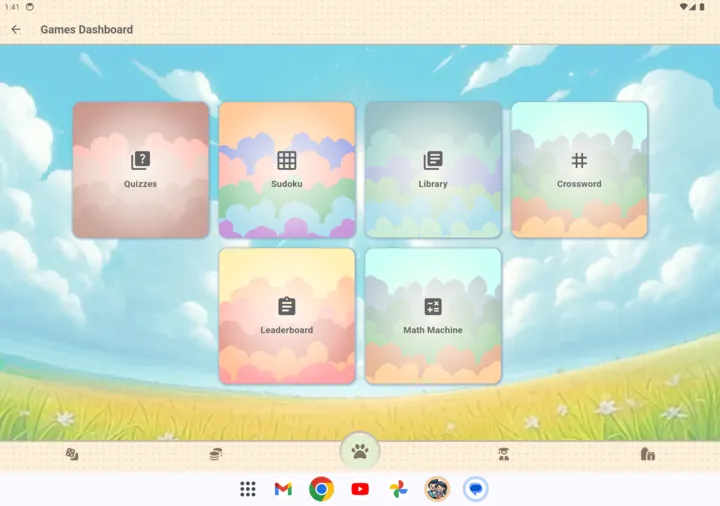 Games dashboard showing educational game options inside Know To Win.